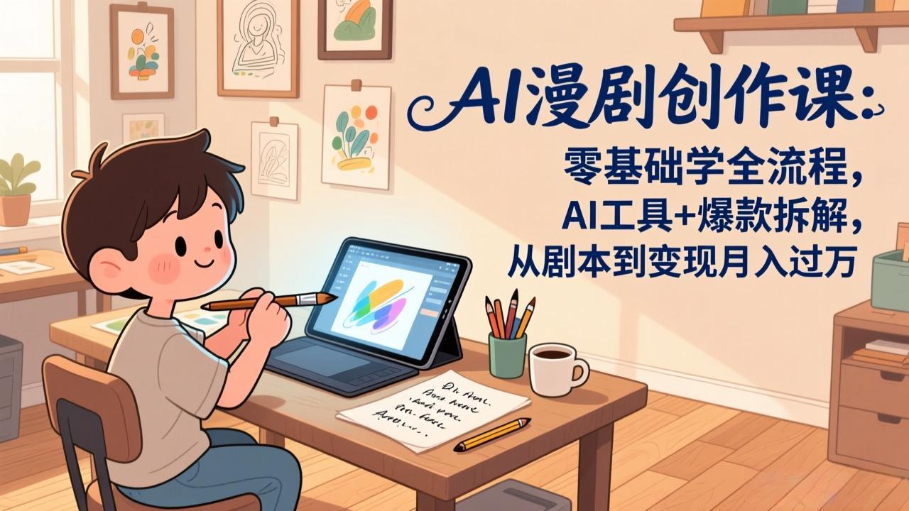 AI漫剧创作课：零基础学全流程，AI工具+爆款拆解，从剧本到变现月入过万-海之城短剧项目