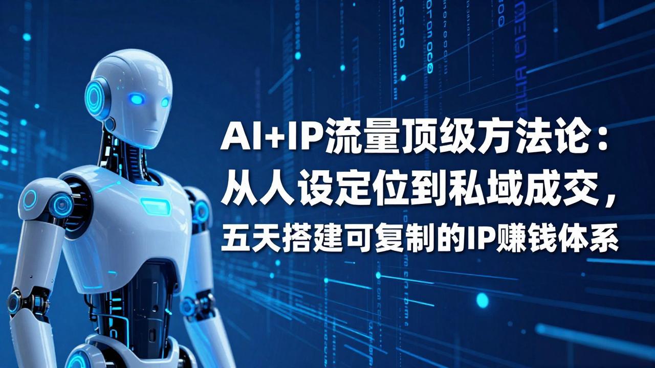 AI+IP顶级方法论：从人设定位到私域成交，五天搭建可复制的IP赚钱体系 - 中创网