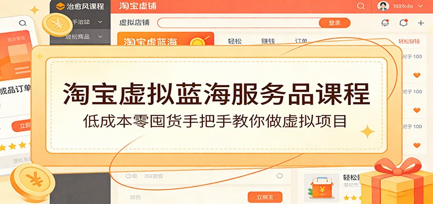 淘宝虚拟蓝海服务品课程：低成本零囤货手把手教你做虚拟项目 - 福缘网