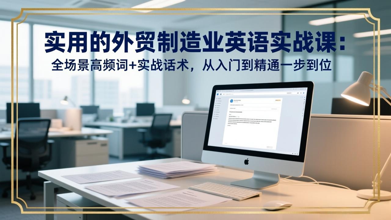 实用的外贸制造业英语实战课：全场景高频词+实战话术，从入门到精通一步到位-海之城短剧项目