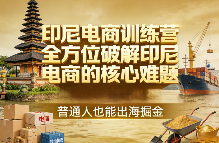 印尼电商训练营，全方位破解印尼电商的核心难题，普通人也能出海掘金-海之城短剧项目