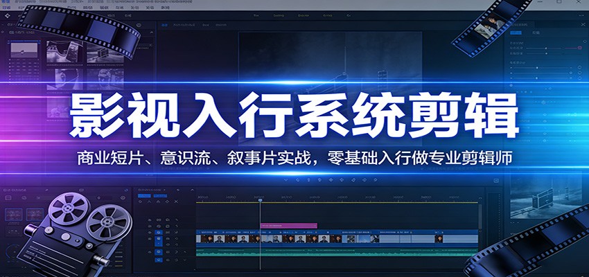 影视系统剪辑，商业短片、意识流、叙事片实战，零基础入行做专业剪辑师-海之城短剧项目