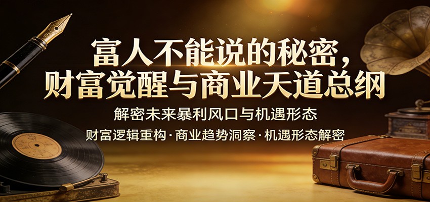 富人不能说的秘密，财富觉醒与商业天道总纲，解密未来暴利风口与机遇形态-海之城短剧项目