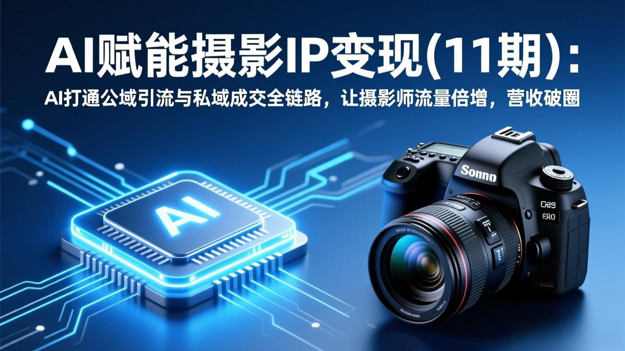 AI赋能摄影IP变现：AI打通公域引流与私域成交全链路，让摄影师流量倍增，营收破圈-海之城短剧项目