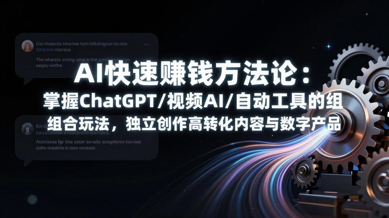 AI快速赚钱方法论：掌握ChatGPT/视频AI/自动化工具的组合玩法，独立创作高转化内容与数字产品-海之城短剧项目
