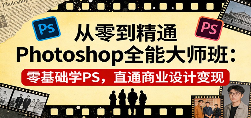 从零到精通Photoshop全能大师班：零基础学PS，直通商业设计变现-海之城短剧项目