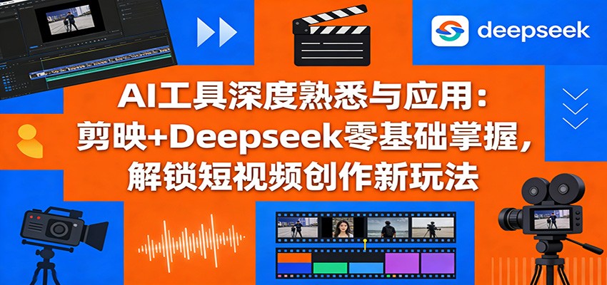 AI工具深度熟悉与应用：剪映+Deepseek零基础掌握，解锁短视频创作新玩法-海之城短剧项目