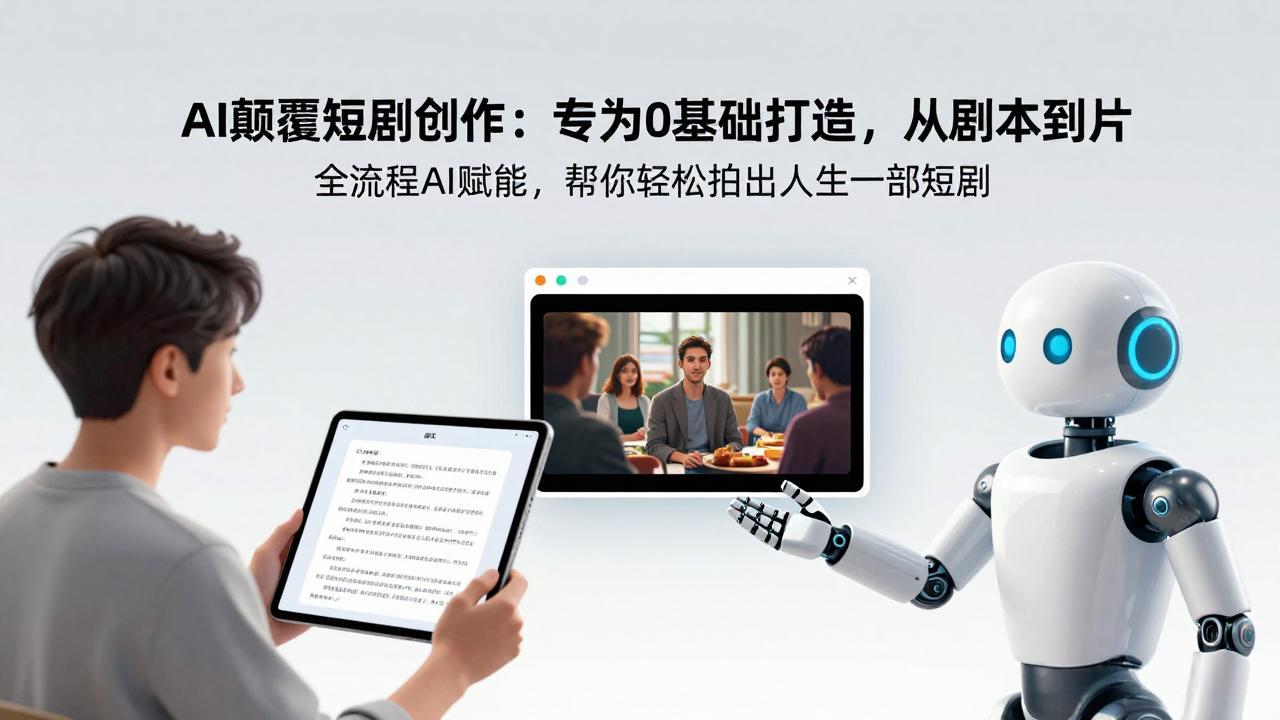 AI颠覆短剧创作：专为0基础打造，从剧本到成片全流程AI赋能，帮你轻松拍出人生第一部短剧-海之城短剧项目