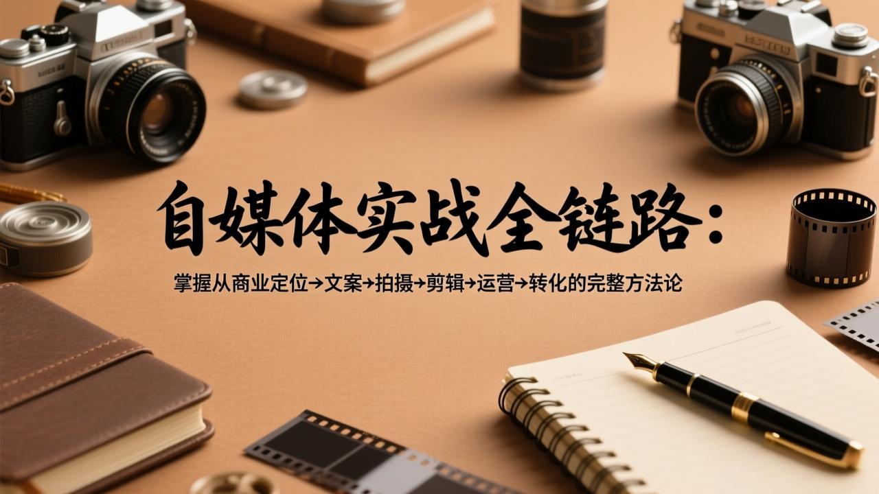 自媒体实战全链路：掌握从商业定位→文案→拍摄→剪辑→运营→转化的完整方法论-海之城短剧项目