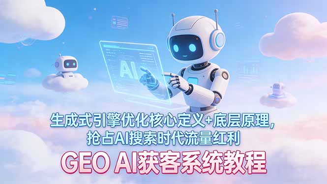 GEO AI获客系统教程：生成式引擎优化核心定义+底层原理，抢占AI搜索时代流量红利-海之城短剧项目