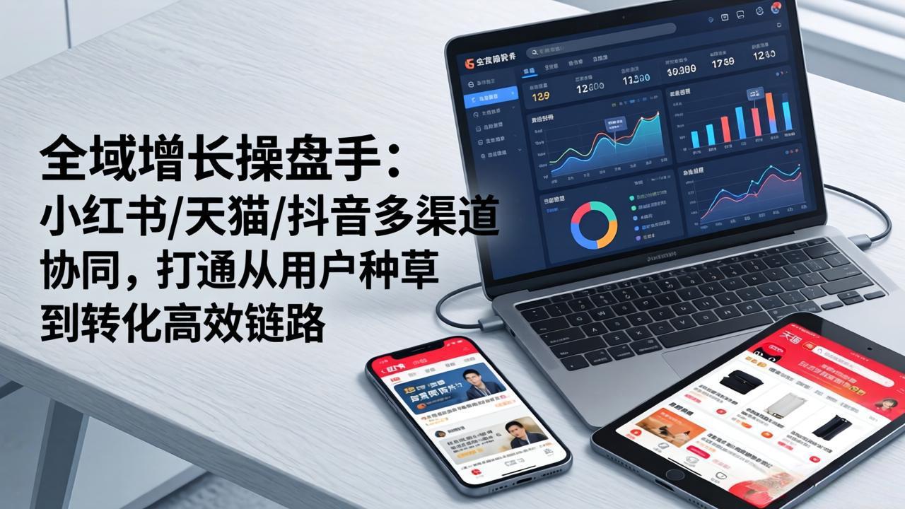 全域增长操盘手：小红书/天猫/抖音多渠道协同，打通从用户种草到转化高效链路-海之城短剧项目