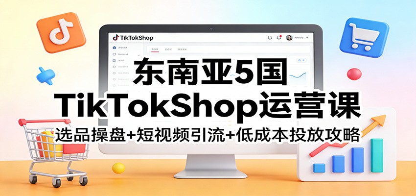 东南亚5国TikTokShop运营课：选品操盘+短视频引流+低成本投放攻略-海之城短剧项目