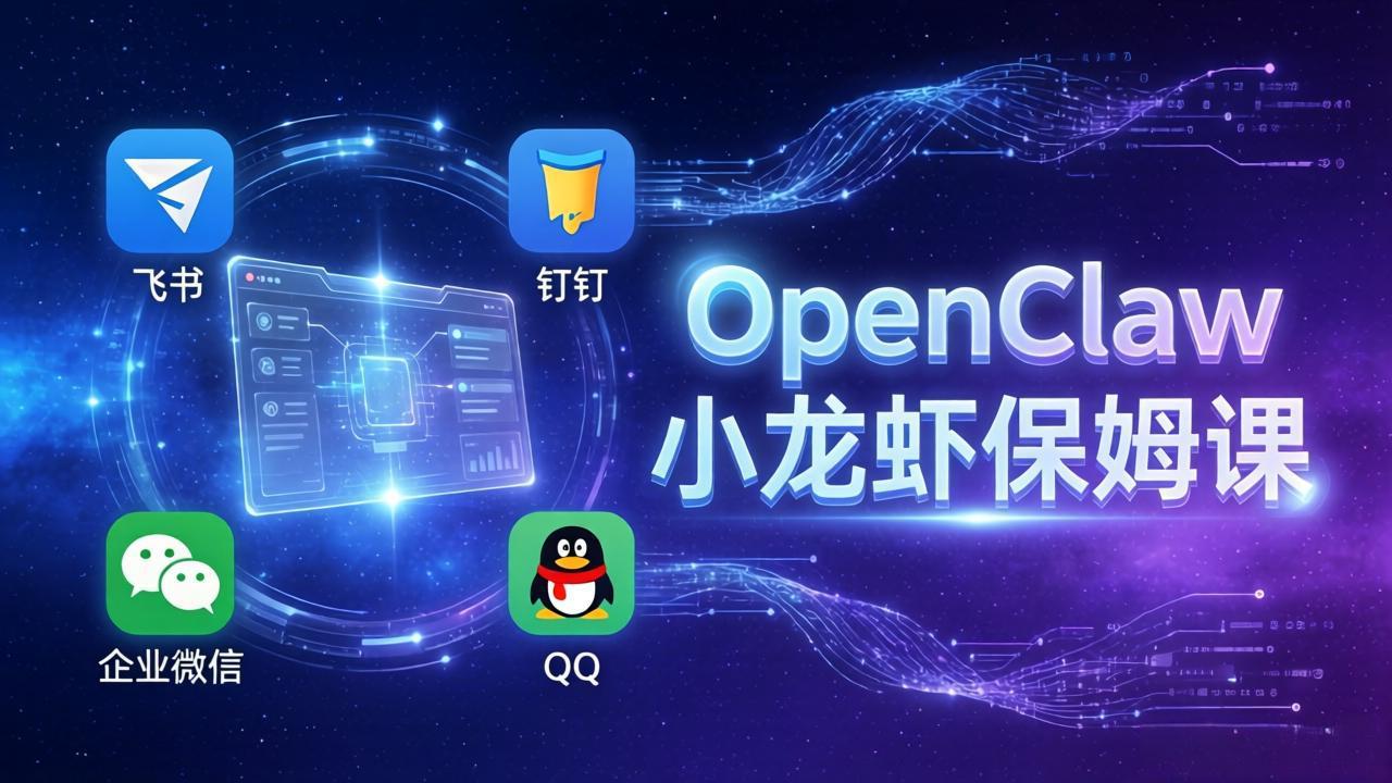 OpenClaw小龙虾保姆课： Windows/macOS/Linux/Docker全系统安装，飞书+钉钉+企业微信+QQ 全接入-海之城短剧项目