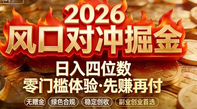 2026美金对冲套利，无赠金对冲策略保驾护航，低门槛易上手实操。单人单日收益2000+-海之城短剧项目