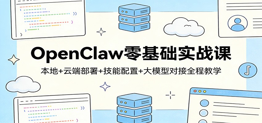 OpenClaw零基础实战课：本地+云端部署+技能配置+大模型对接全程教学-海之城短剧项目