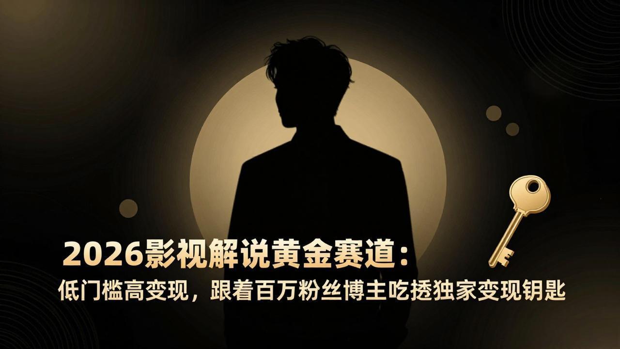 2026影视解说黄金赛道：低门槛高变现，跟着百万粉丝博主吃透独家变现钥匙-海之城短剧项目