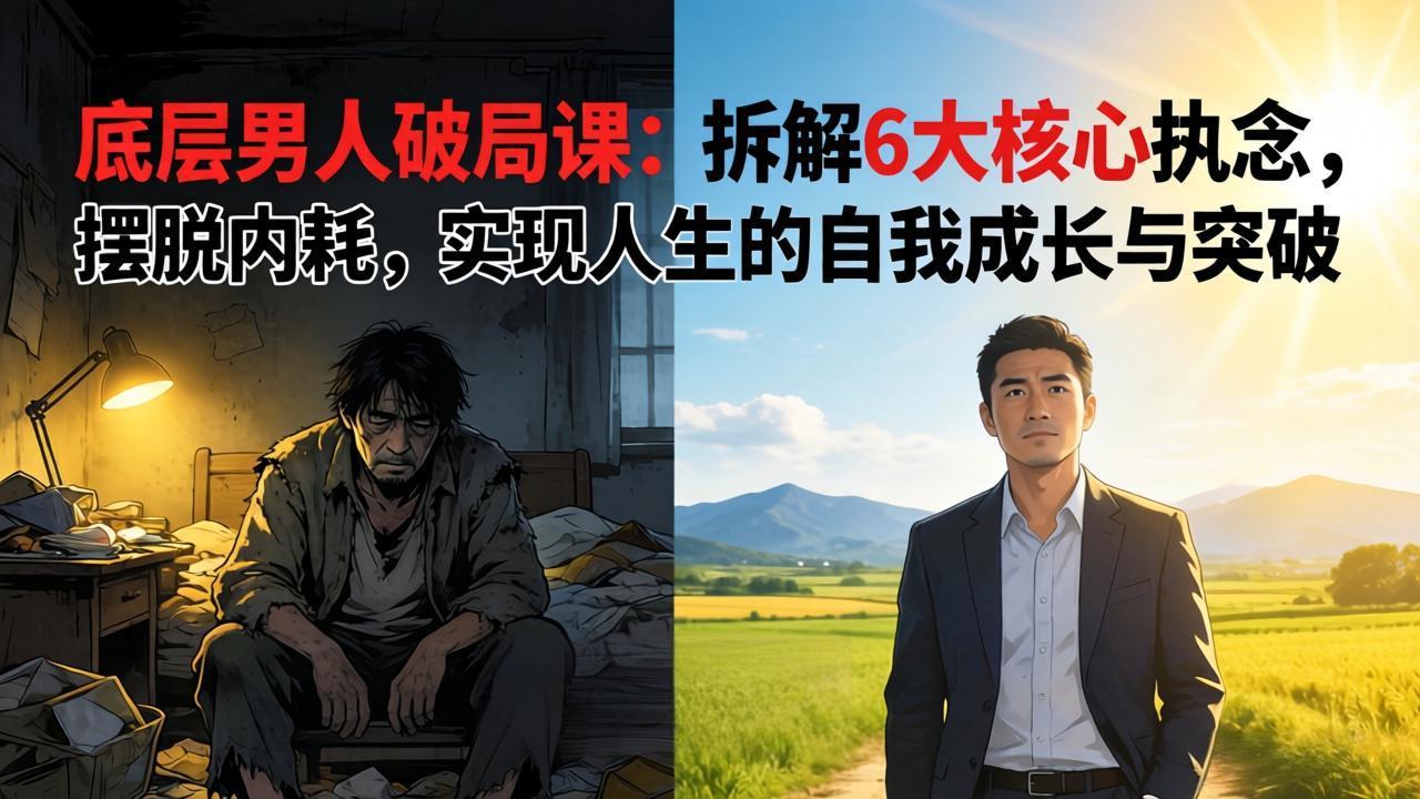 付费文章：底层男人破局课：拆解 6 大核心执念，摆脱内耗，实现人生的自我成长与突破-海之城短剧项目