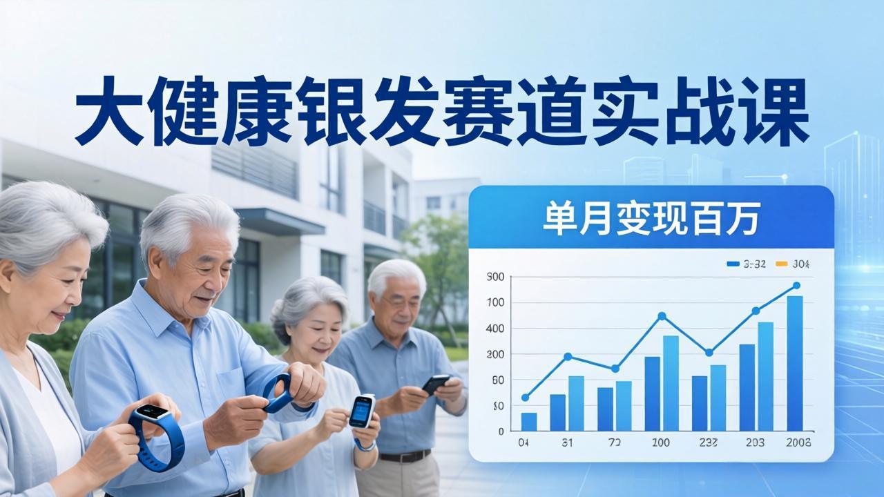 大健康银发赛道实战课：拆解视频号线索型 IP 单月变现百万逻辑，教你精准获客高效变现-海之城短剧项目