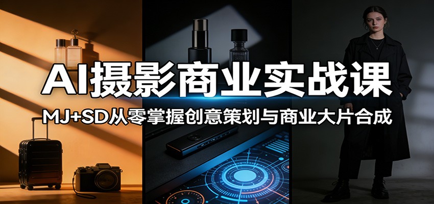 AI摄影商业实战课：MJ+SD从零掌握创意策划与商业大片合成-海之城短剧项目