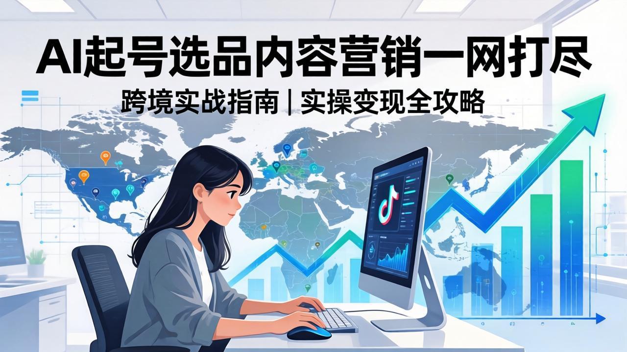 2026 TikTok 跨境AI实操：从零基础到变现全流程，AI起号选品内容营销一网打尽-海之城短剧项目