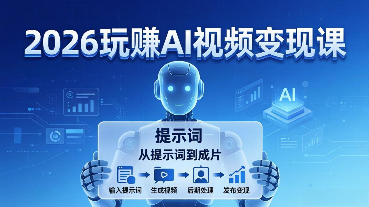 2026玩赚AI视频变现课：掌握 AI 视频全流程技能，从提示词到成片高效产出-海之城短剧项目