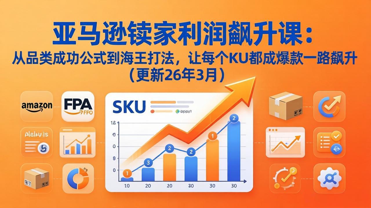 亚马逊卖家利润飙升课：从品类成功公式到海王打法，让每个SKU都成爆款一路飙升（更新26年3月）-海之城短剧项目