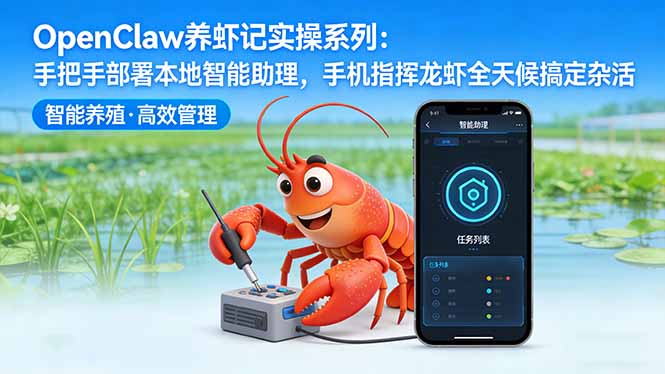 OpenClaw养虾记实操系列-更新：手把手部署本地智能助理，手机指挥龙虾全天候搞定杂活-海之城短剧项目