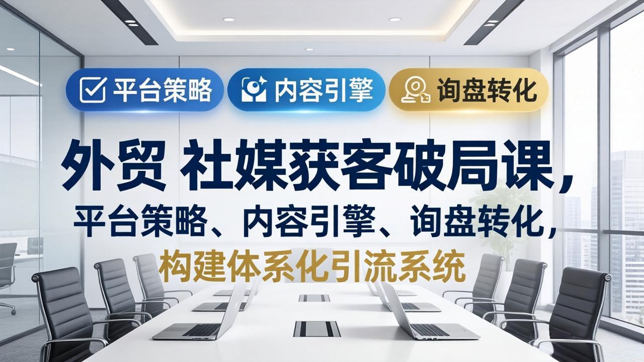 外贸 社媒获客破局课，平台策略、内容引擎、询盘转化，构建体系化引流系统（更新26年3月）-海之城短剧项目
