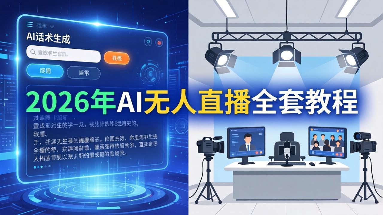 2026年AI无人直播全套教程：OBS安装+软件配置+直播间搭建+话术生成+一键开播实操-海之城短剧项目