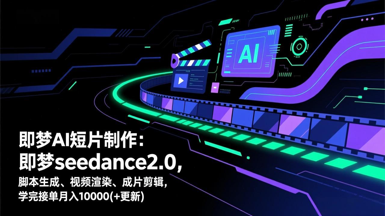 即梦AI 短片制作(更新)：即梦seedance2.0，脚本生成、视频渲染、成片剪辑，学完接单月入10000+-海之城短剧项目
