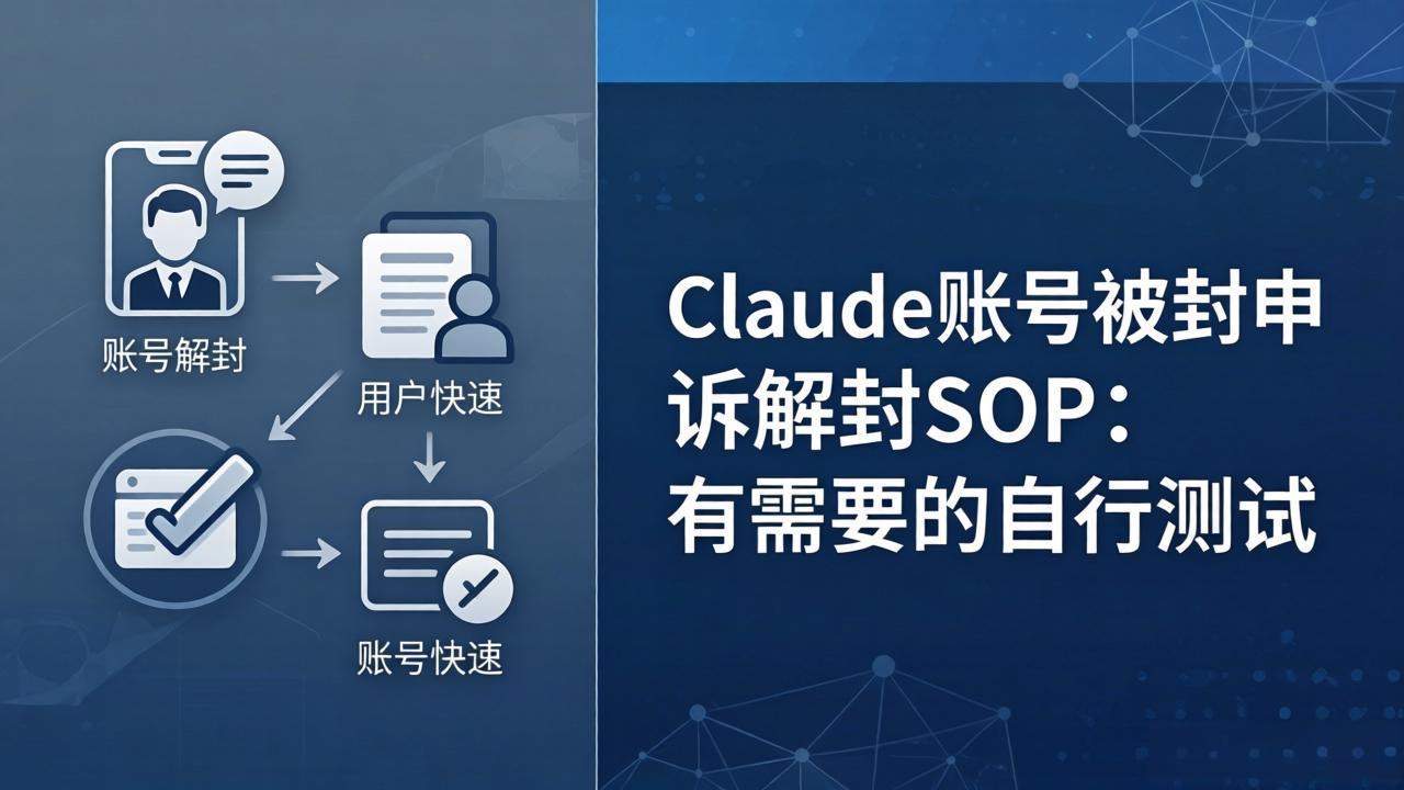 Claude账号被封申诉解封SOP：有需要的自行测试-海之城短剧项目