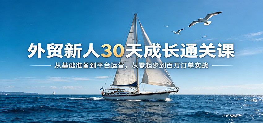 外贸新人30天成长通关课：从基础准备到平台运营，从零起步到百万订单实战-海之城短剧项目