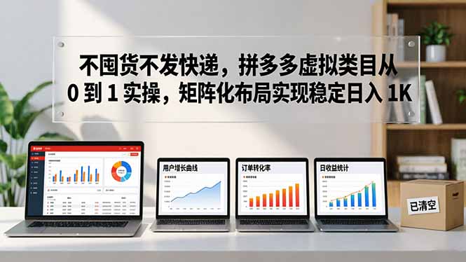 不囤货不发快递，拼多多虚拟类目从 0 到 1 实操，矩阵化布局实现稳定日入 1K-海之城短剧项目