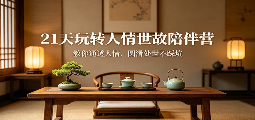 21天玩转人情世故陪伴营：教你通透人情、圆滑处世不踩坑-海之城短剧项目