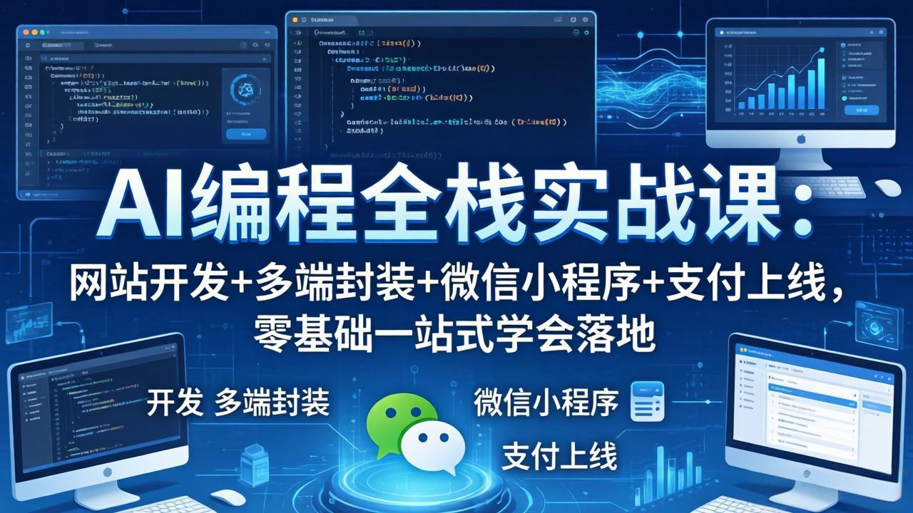 AI编程全栈实战课：网站开发+多端封装+微信小程序+支付上线，零基础一站式学会落地-海之城短剧项目