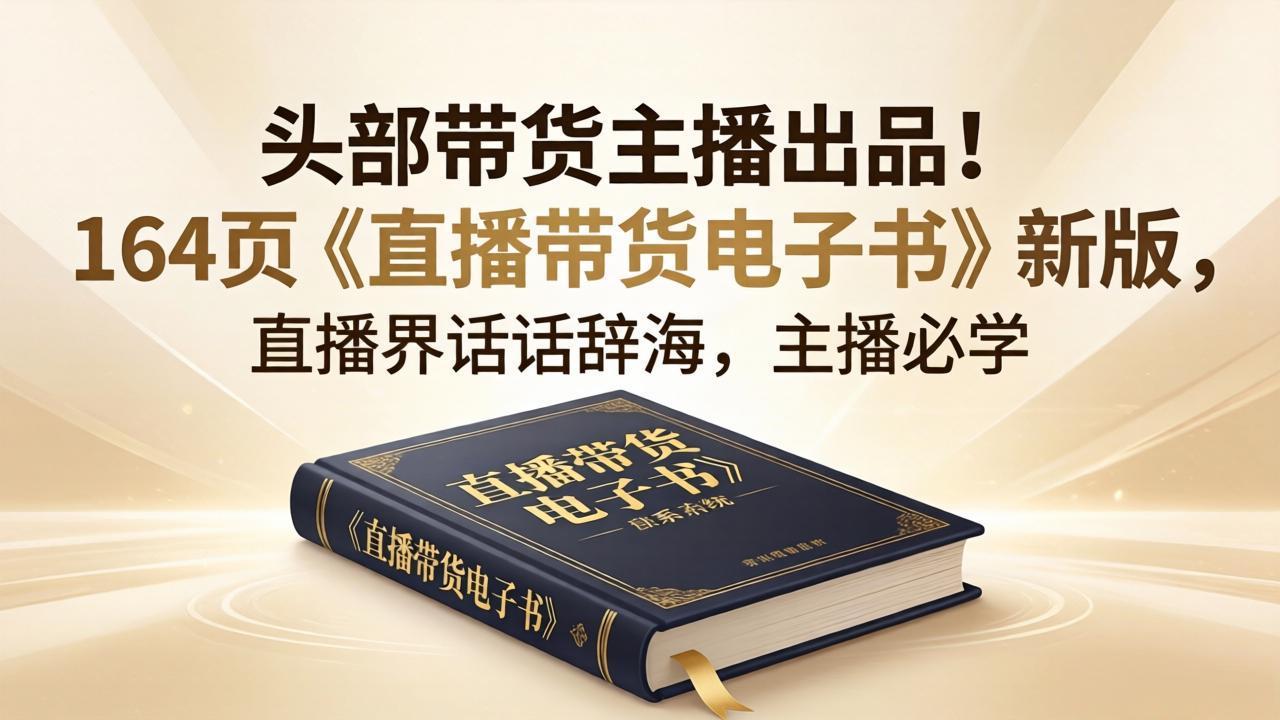 头部带货主播出品！164页《直播带货电子书》新版，直播界话术辞海，主播必学-海之城短剧项目