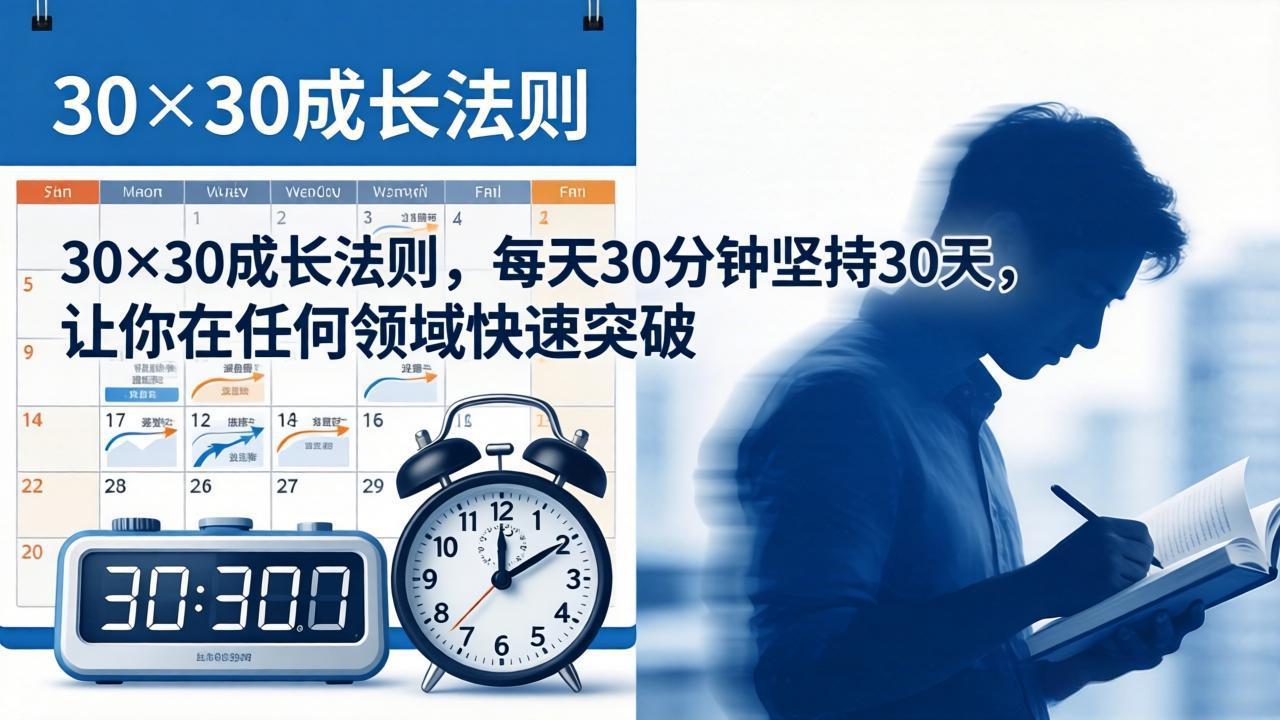 付费文章：30×30成长法则，每天30分钟坚持30天，让你在任何领域快速突破-海之城短剧项目