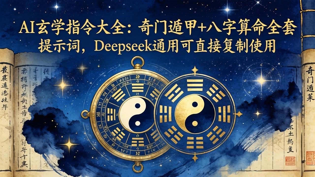 AI玄学指令大全：奇门遁甲+八字算命全套提示词，Deepseek通用可直接复制使用-海之城短剧项目