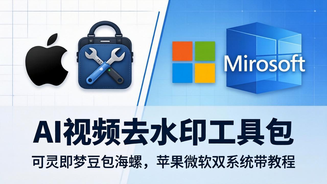 AI视频去水印工具包：可灵即梦豆包海螺，苹果微软双系统带教程-海之城短剧项目