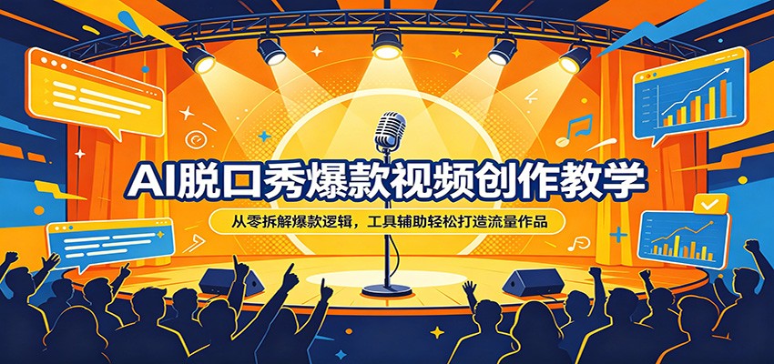 AI脱口秀爆款视频创作教学：从零拆解爆款逻辑，工具辅助轻松打造流量作品-海之城短剧项目