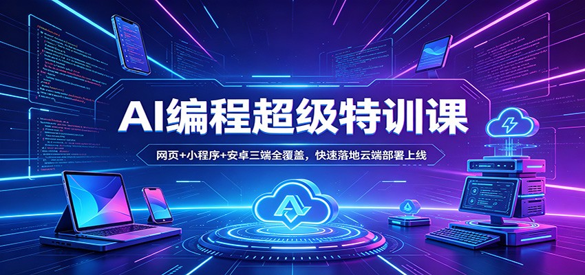 AI编程超级特训课：网页+小程序+安卓三端全覆盖，快速落地云端部署上线-海之城短剧项目