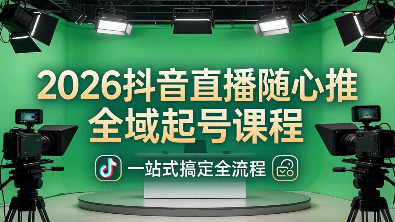 2026抖音直播随心推全域起号课程(更新4月18)：一站式搞定直播起号、稳号、放量全流程-海之城短剧项目