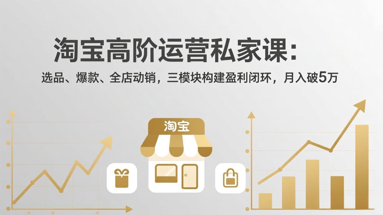 淘宝高阶运营私家课（更新26年4月18）：选品、爆款、全店动销，三模块构建盈利闭环，月入破5万-海之城短剧项目