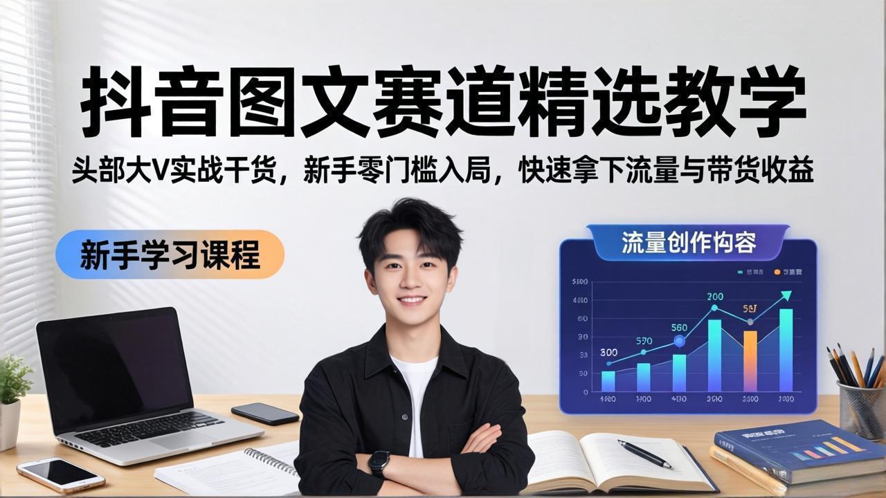 抖音图文赛道精选教学，头部大V实战干货，新手零门槛入局，快速拿下流量与带货收益-海之城短剧项目