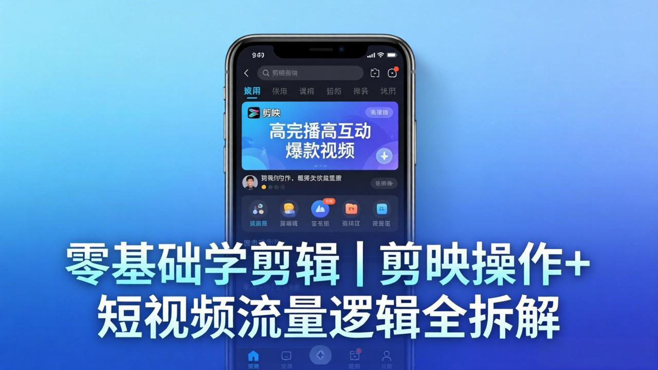 【零基础学剪辑】剪映操作+短视频流量逻辑全拆解｜手把手教你剪出高完播高互动爆款视频-海之城短剧项目