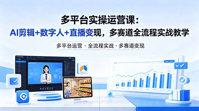 某团队多平台实操运营课-更新26年4月20：AI剪辑+数字人+直播变现，多赛道全流程实战教学-海之城短剧项目