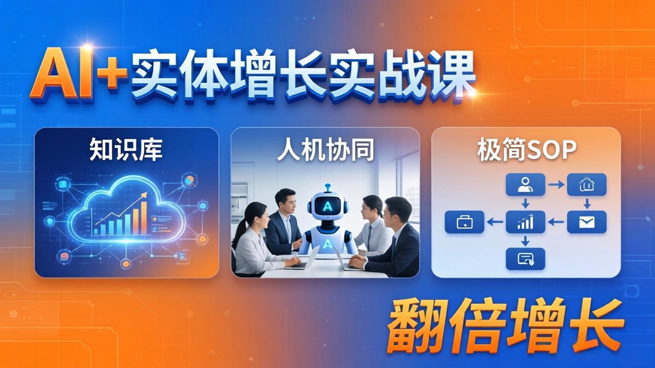 AI+实体增长实战课：知识库+人机协同+极简SOP，助力实体业务翻倍增长-海之城短剧项目