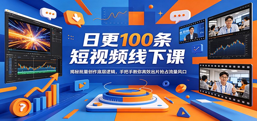 日更100条短视频线下课：揭秘批量创作底层逻辑，手把手教你高效出片抢占流量风口-海之城短剧项目