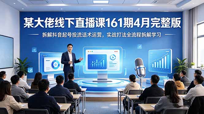 某大佬线下直播课161期4月完整版，拆解抖音起号投流话术运营，实战打法全流程拆解学习-海之城短剧项目