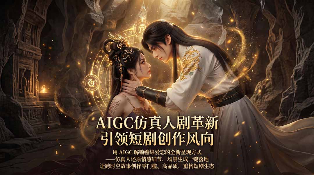 AIGC 仿真人短剧创作革新，解锁仙侠爱恋全新呈现，一键出高质场景，零门槛打造爆款剧集-海之城短剧项目